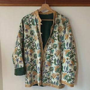 Vintage Floral Block Print Reversible Jacket